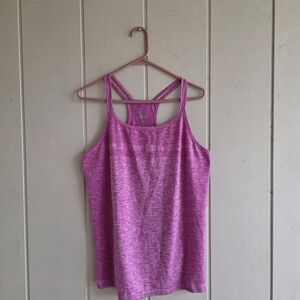 Nike Pink Heathered Racerback Tank Top Seamless Dri Fit Size XL